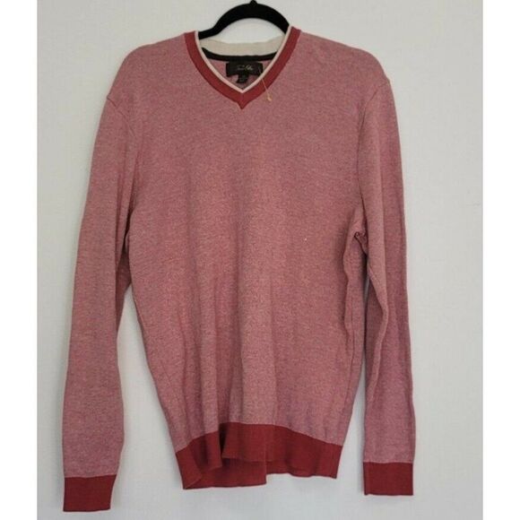 Tasso Elba Collezione Other - Tasso Elba Collezione Red Two Tone V-Neck Long Sleeve Sweater M